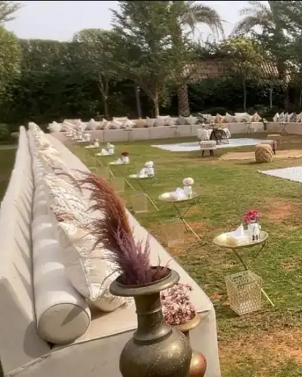 مجلس خارجي: جلسة خارجية مرتبة على العشب.